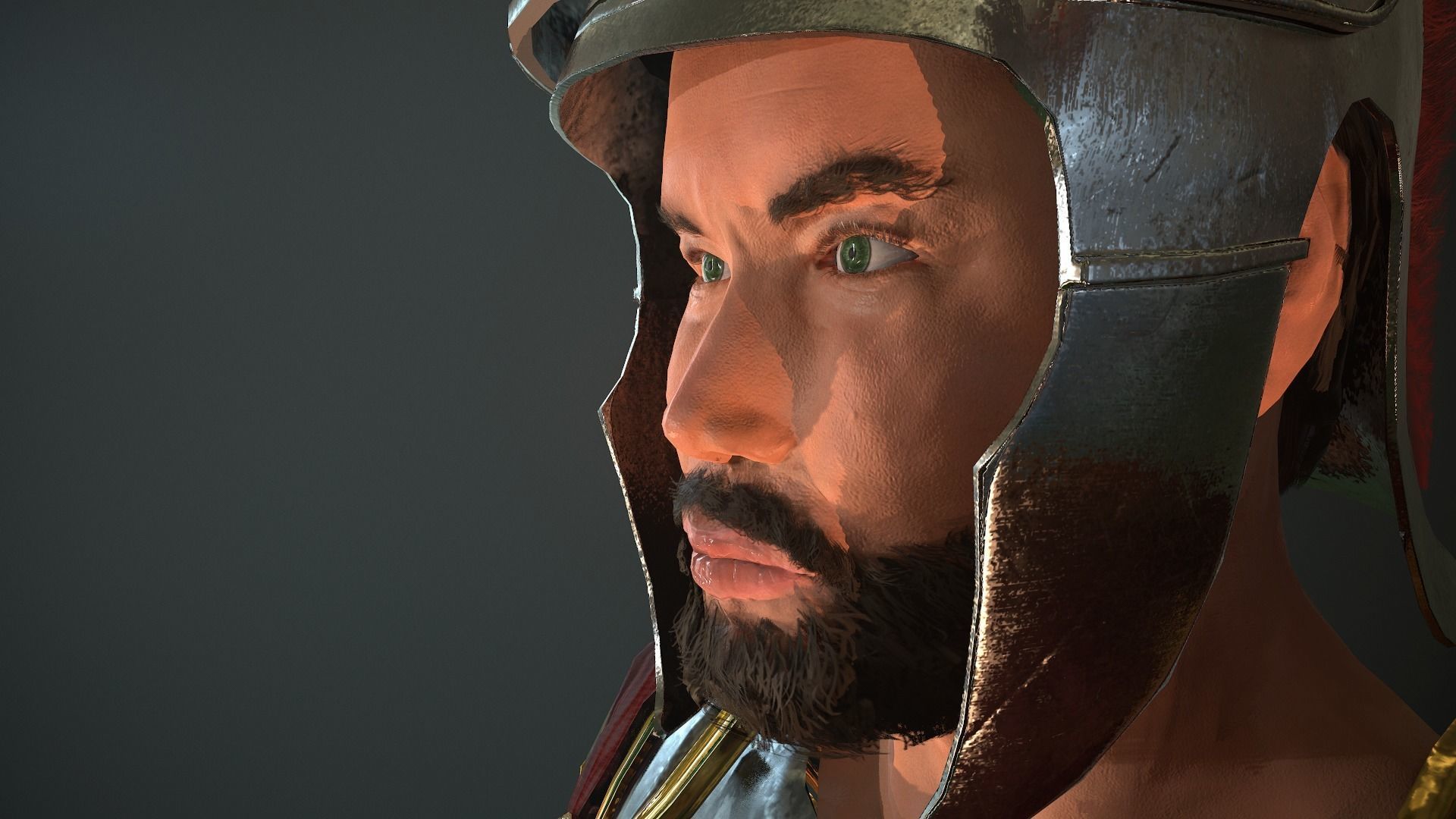 Roman Soldier With Beard Rigged Low-poly 3D model_28