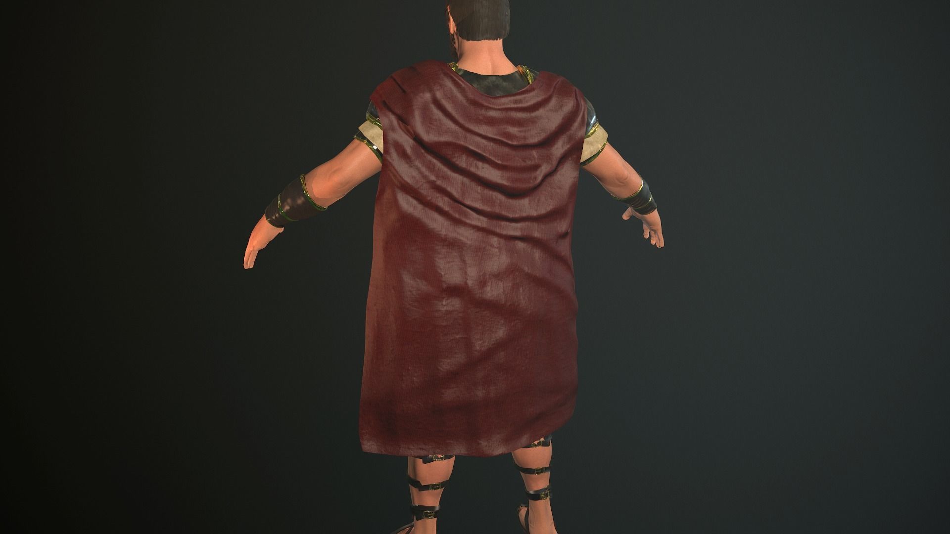 Roman Soldier With Beard Rigged Low-poly 3D model_9