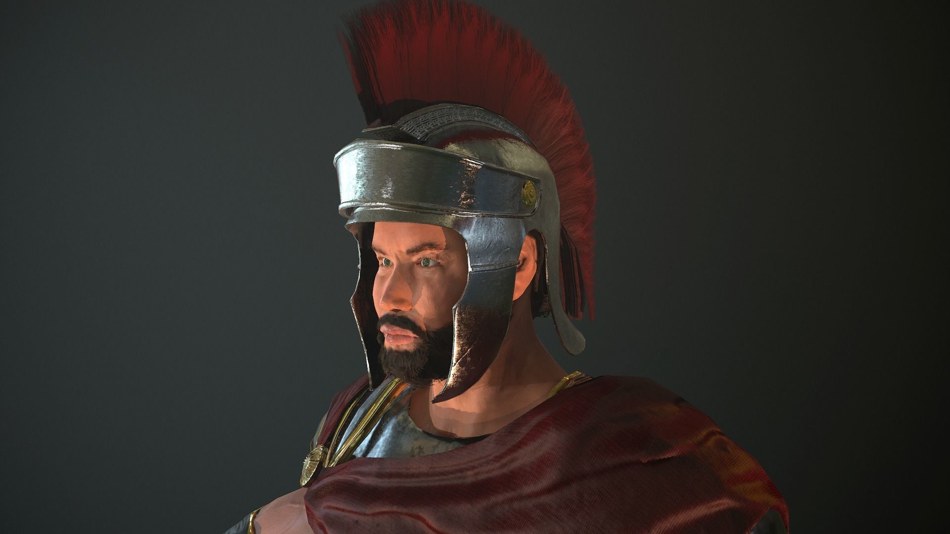 Roman Soldier With Beard Rigged Low-poly 3D model_29