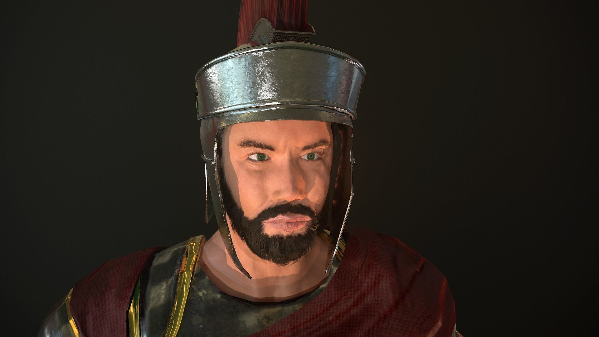 Roman Soldier With Beard Rigged Low-poly 3D model_22