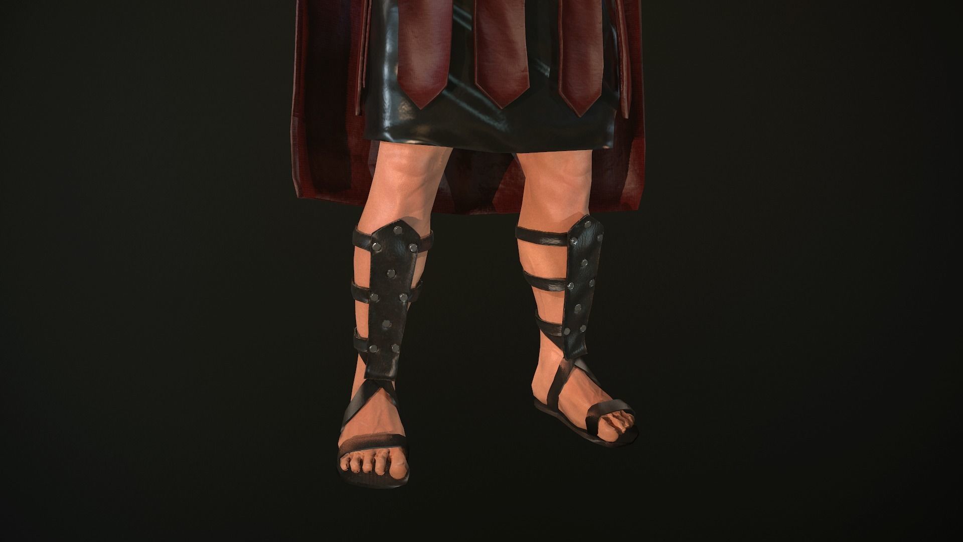 Roman Soldier With Beard Rigged Low-poly 3D model_26