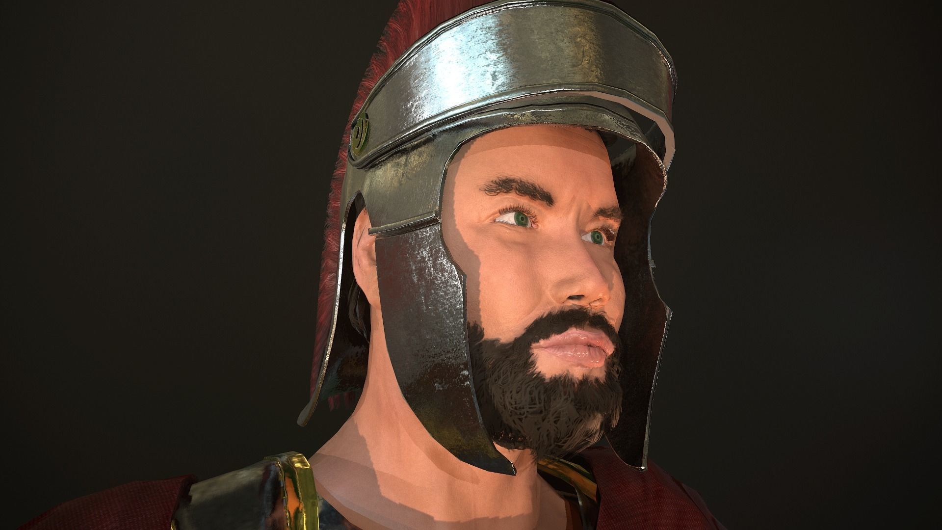 Roman Soldier With Beard Rigged Low-poly 3D model_25