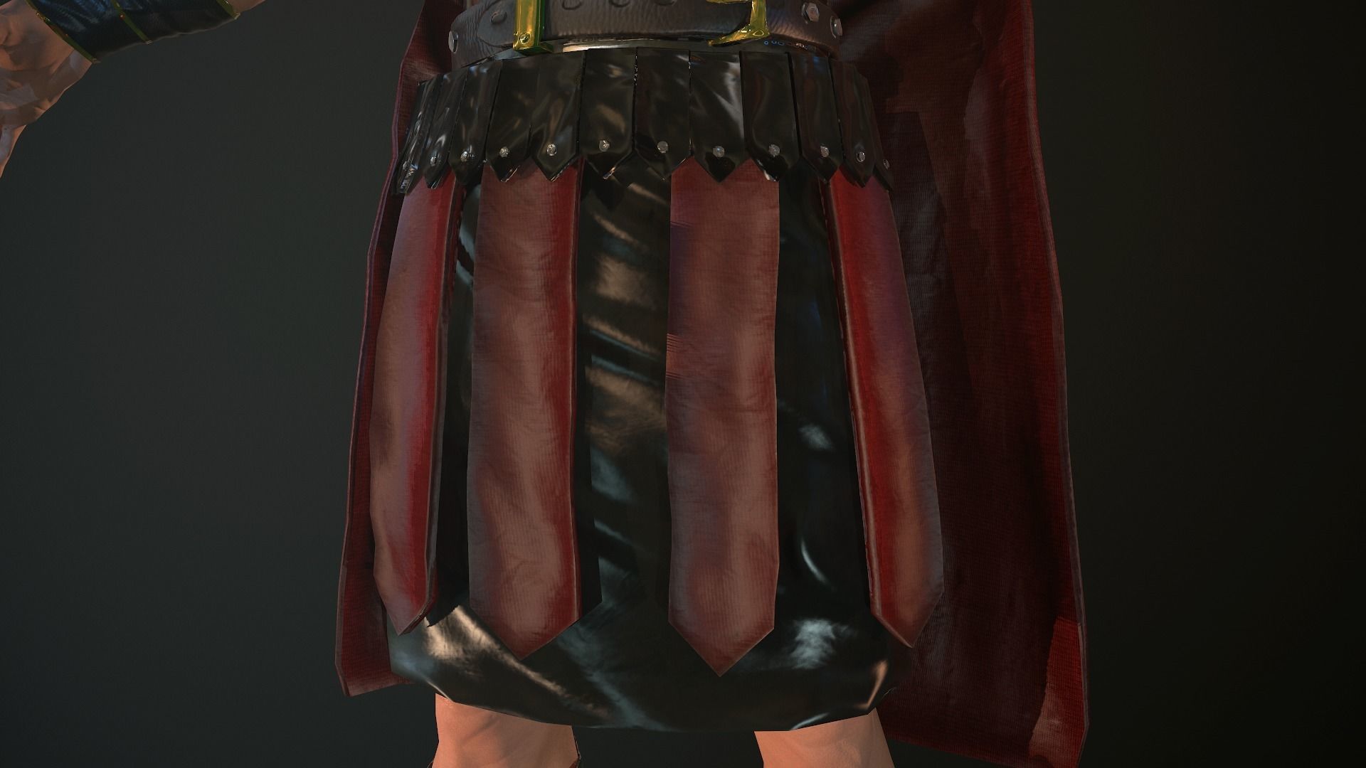 Roman Soldier With Beard Rigged Low-poly 3D model_21