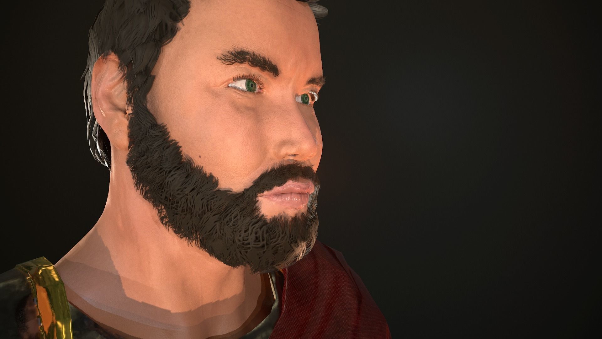 Roman Soldier With Beard Rigged Low-poly 3D model_13