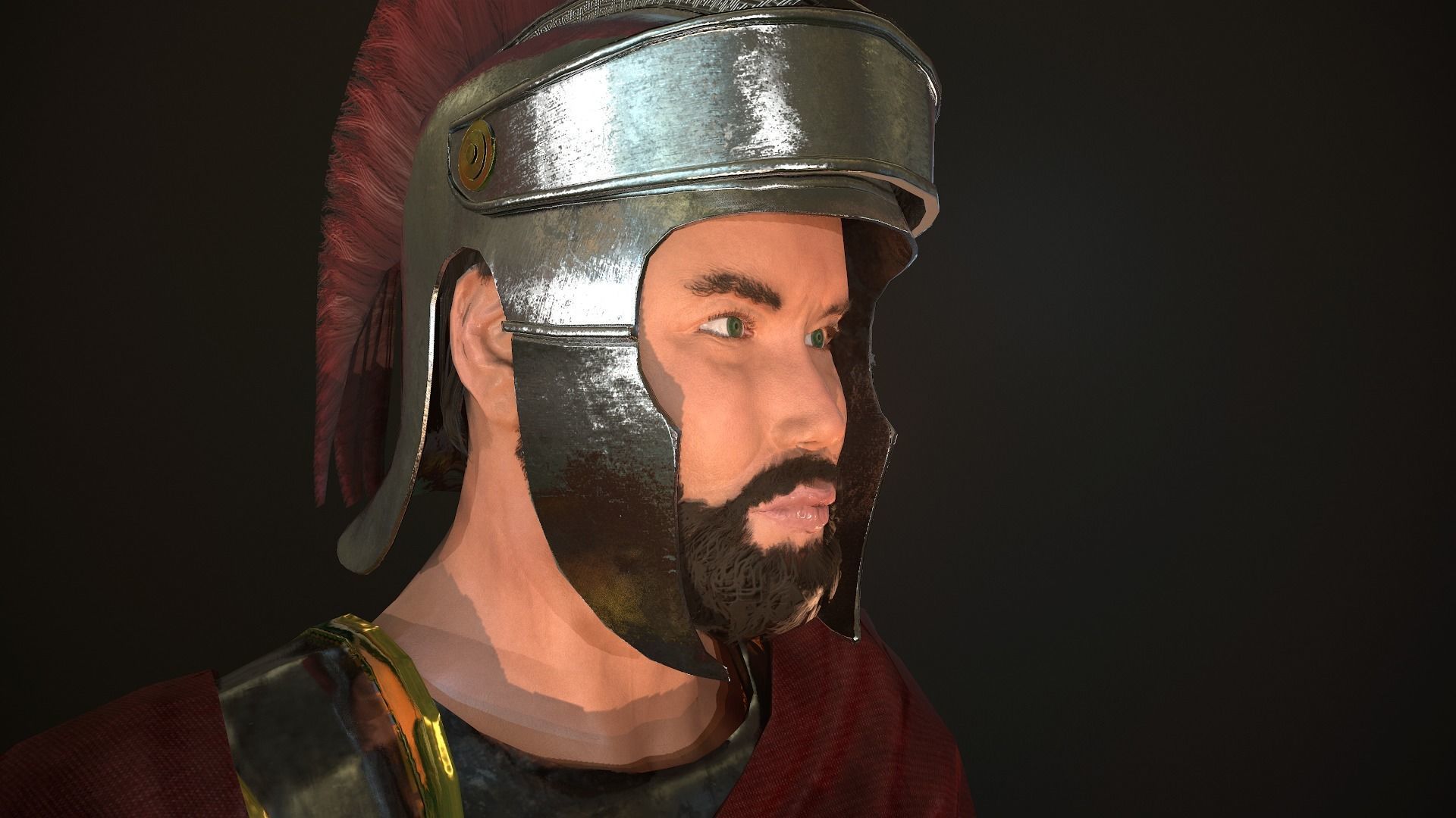 Roman Soldier With Beard Rigged Low-poly 3D model_31