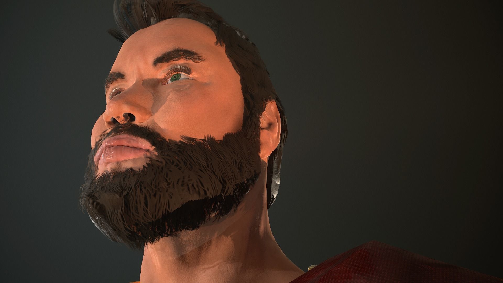 Roman Soldier With Beard Rigged Low-poly 3D model_16