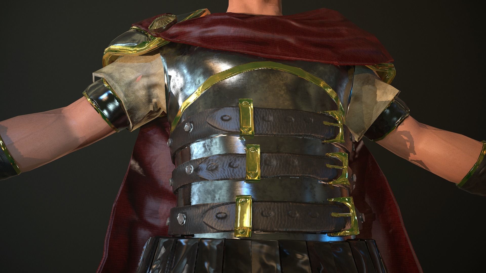 Roman Soldier With Beard Rigged Low-poly 3D model_19