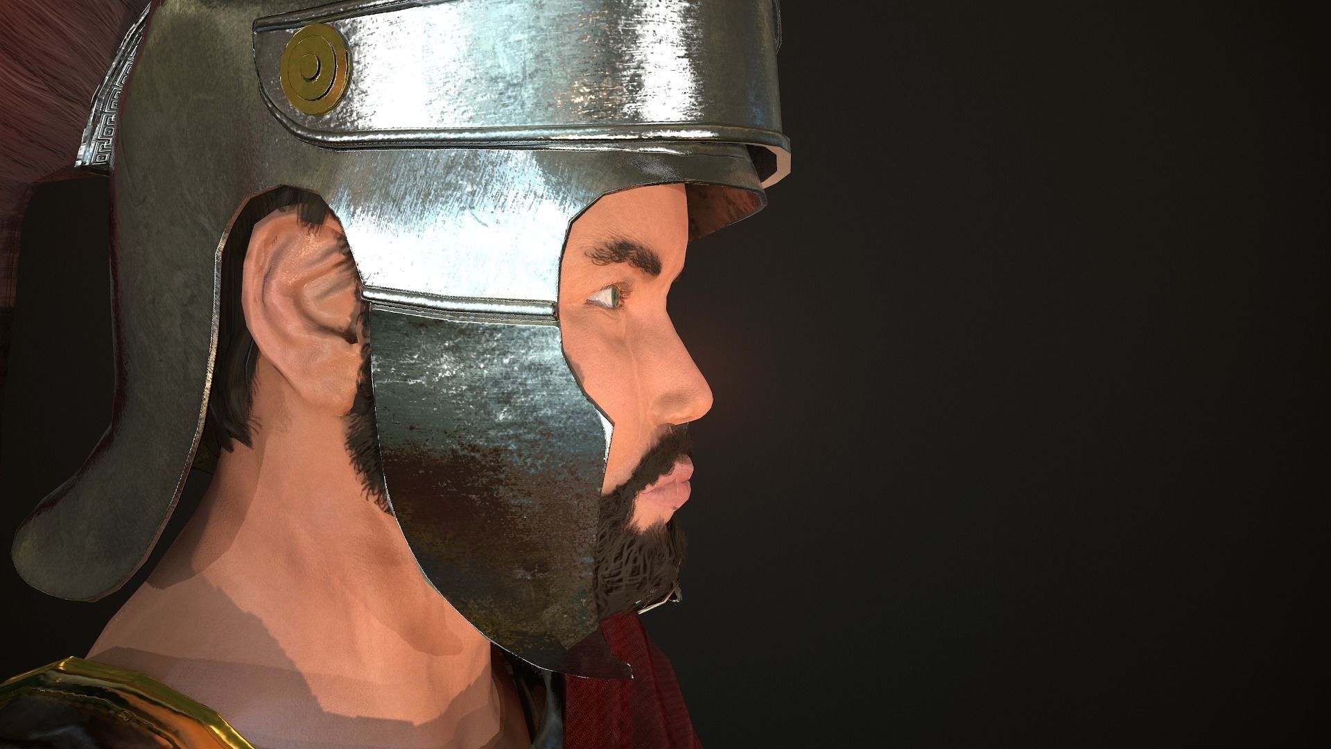 Roman Soldier With Beard Rigged Low-poly 3D model_27