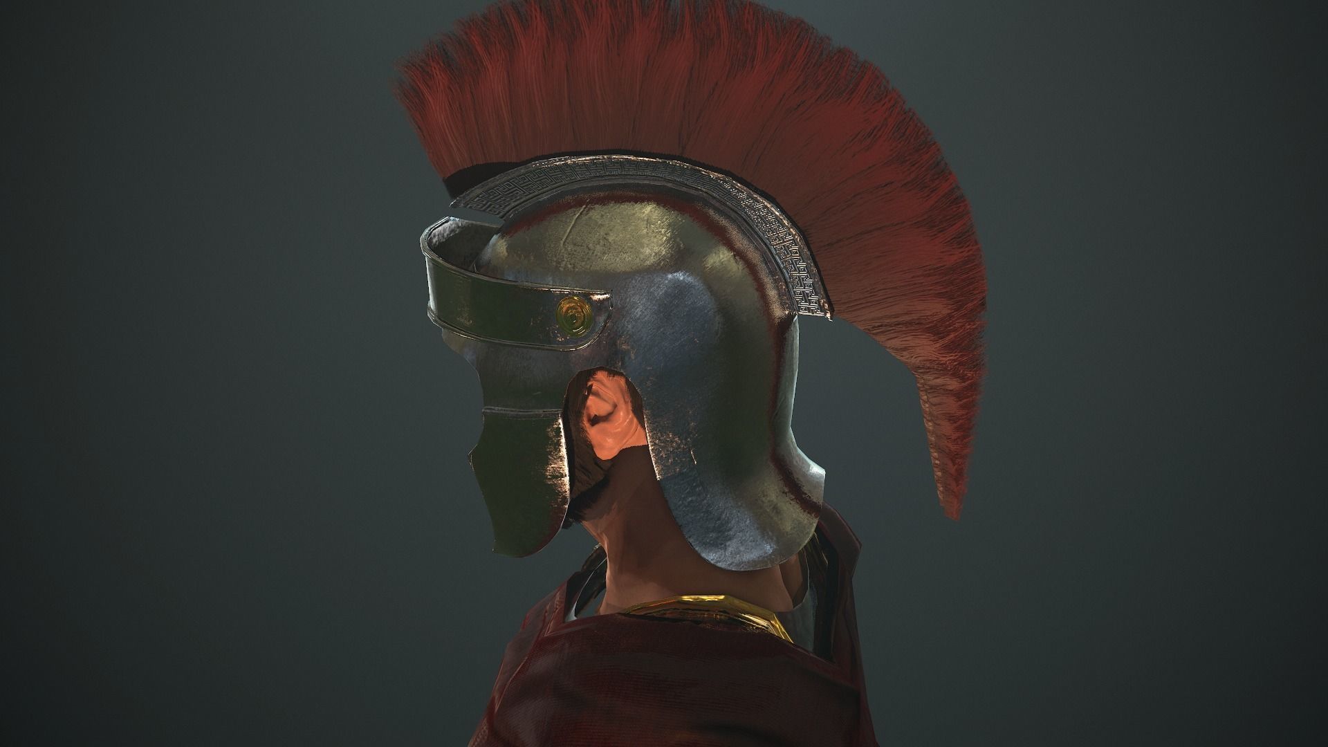 Roman Soldier With Beard Rigged Low-poly 3D model_23