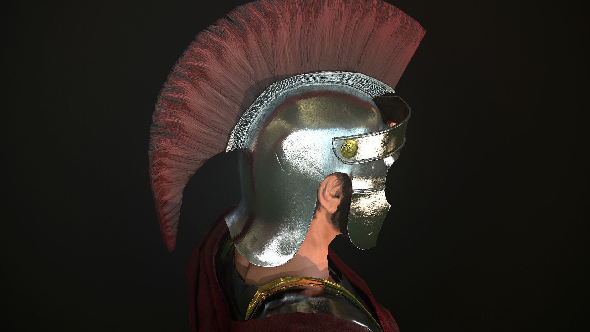 Roman Soldier With Beard Rigged Low-poly 3D model_24