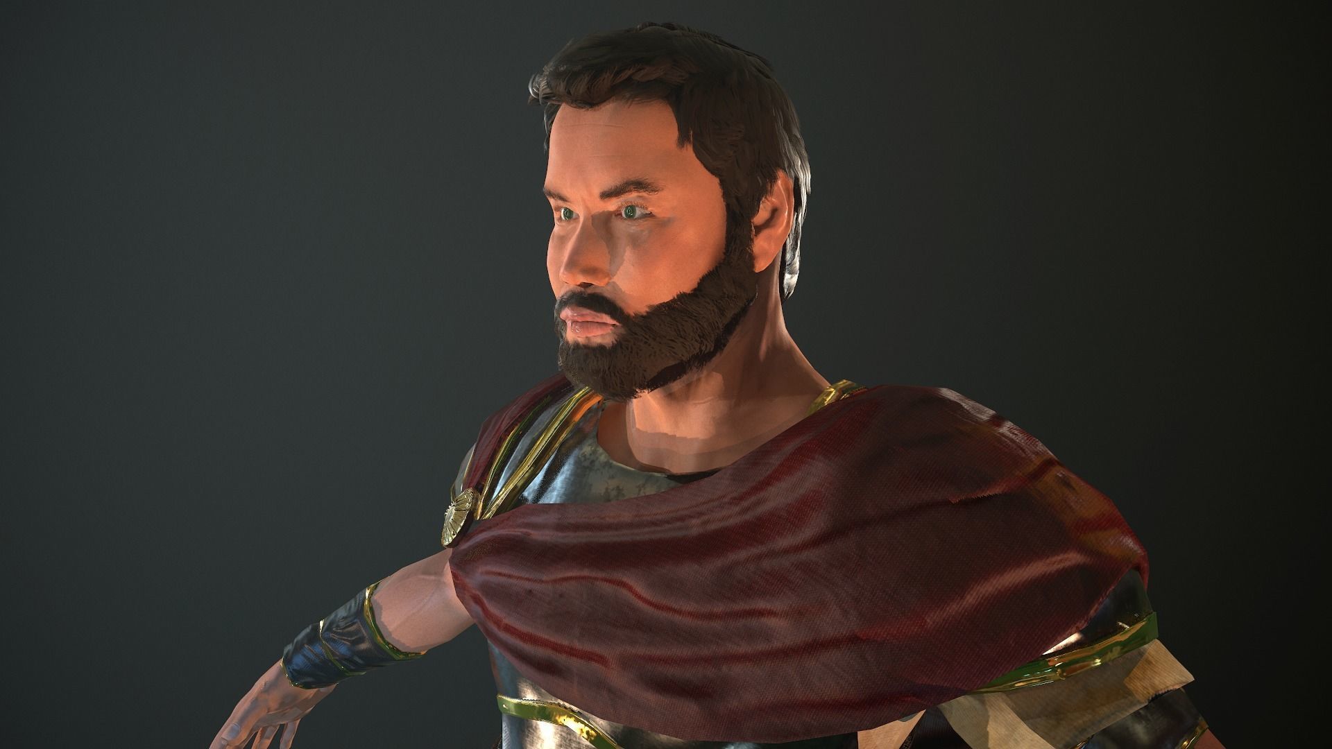 Roman Soldier With Beard Rigged Low-poly 3D model_20