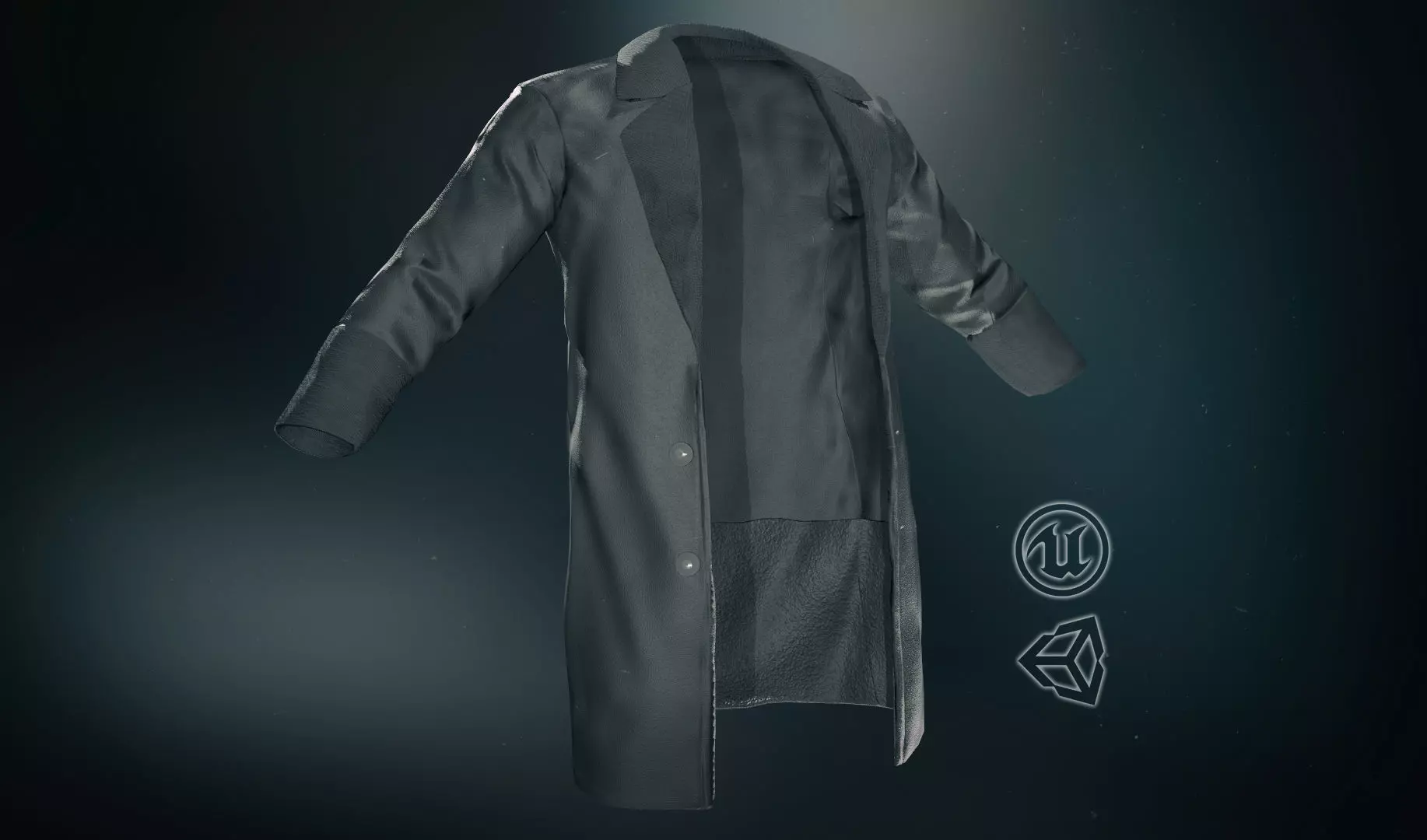 Black Coat Low-poly 3D model