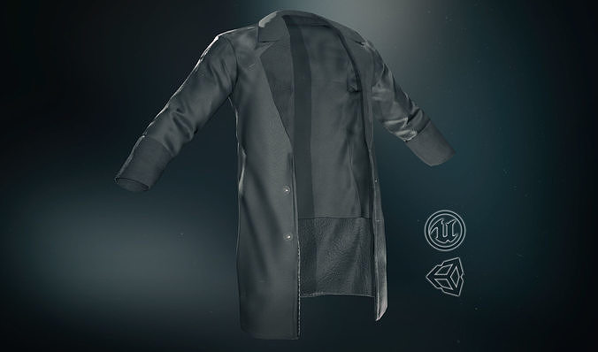 Black Coat Low-poly 3D model