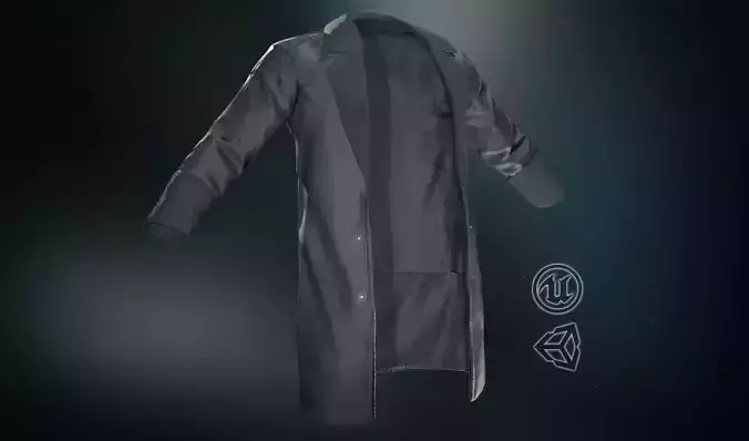 Black Coat Low-poly 3D model