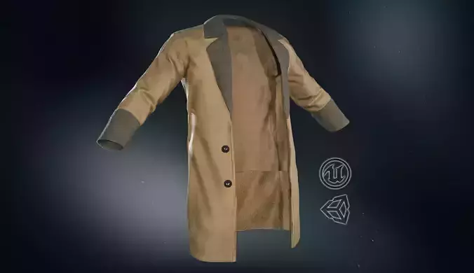 Brown Coat Low-poly 3D model
