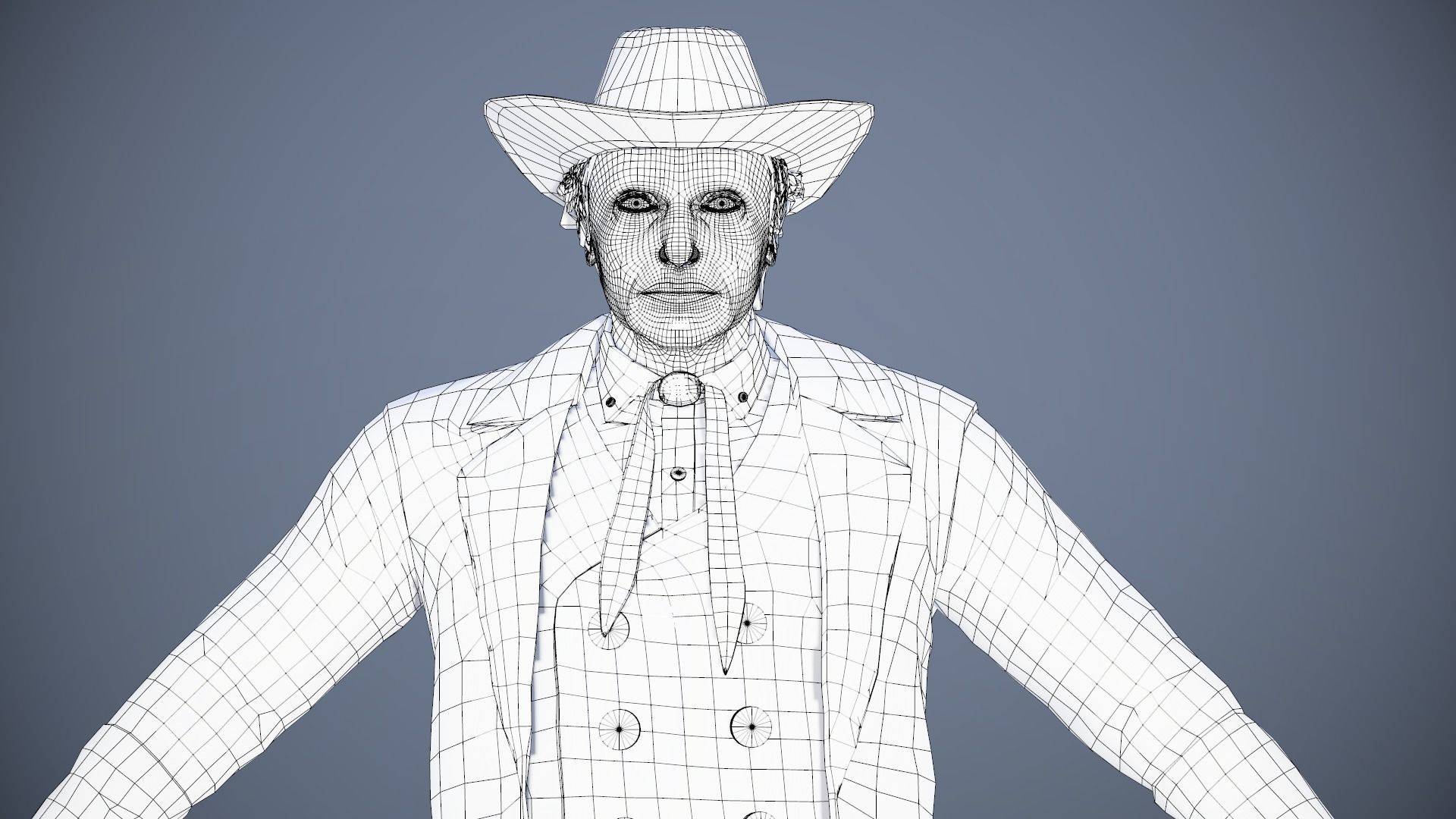 Cowboy Character Low-poly 3D model_74