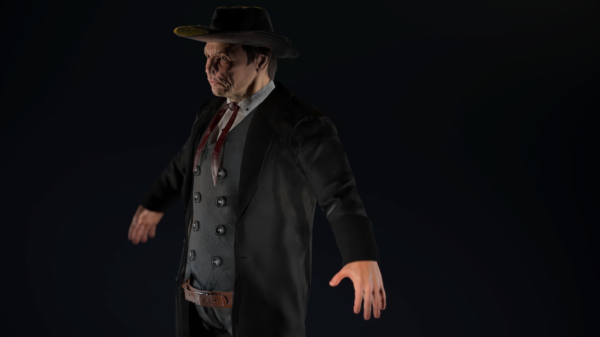 Cowboy Character Low-poly 3D model_9