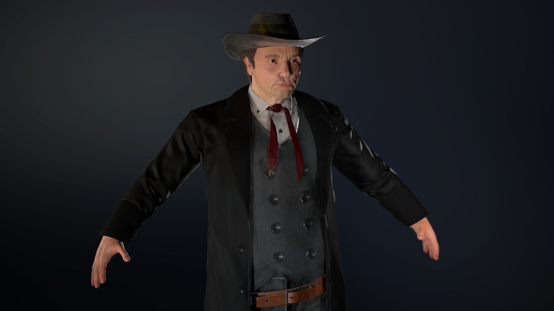 Cowboy Character Low-poly 3D model_8