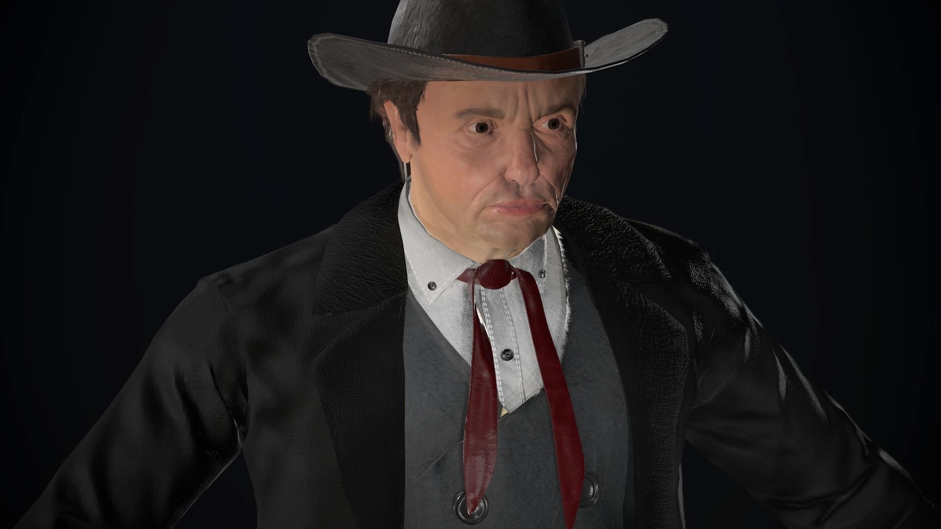 Cowboy Character Low-poly 3D model_72
