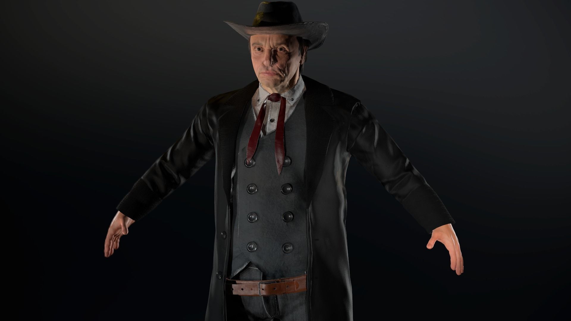 Cowboy Character Low-poly 3D model_3