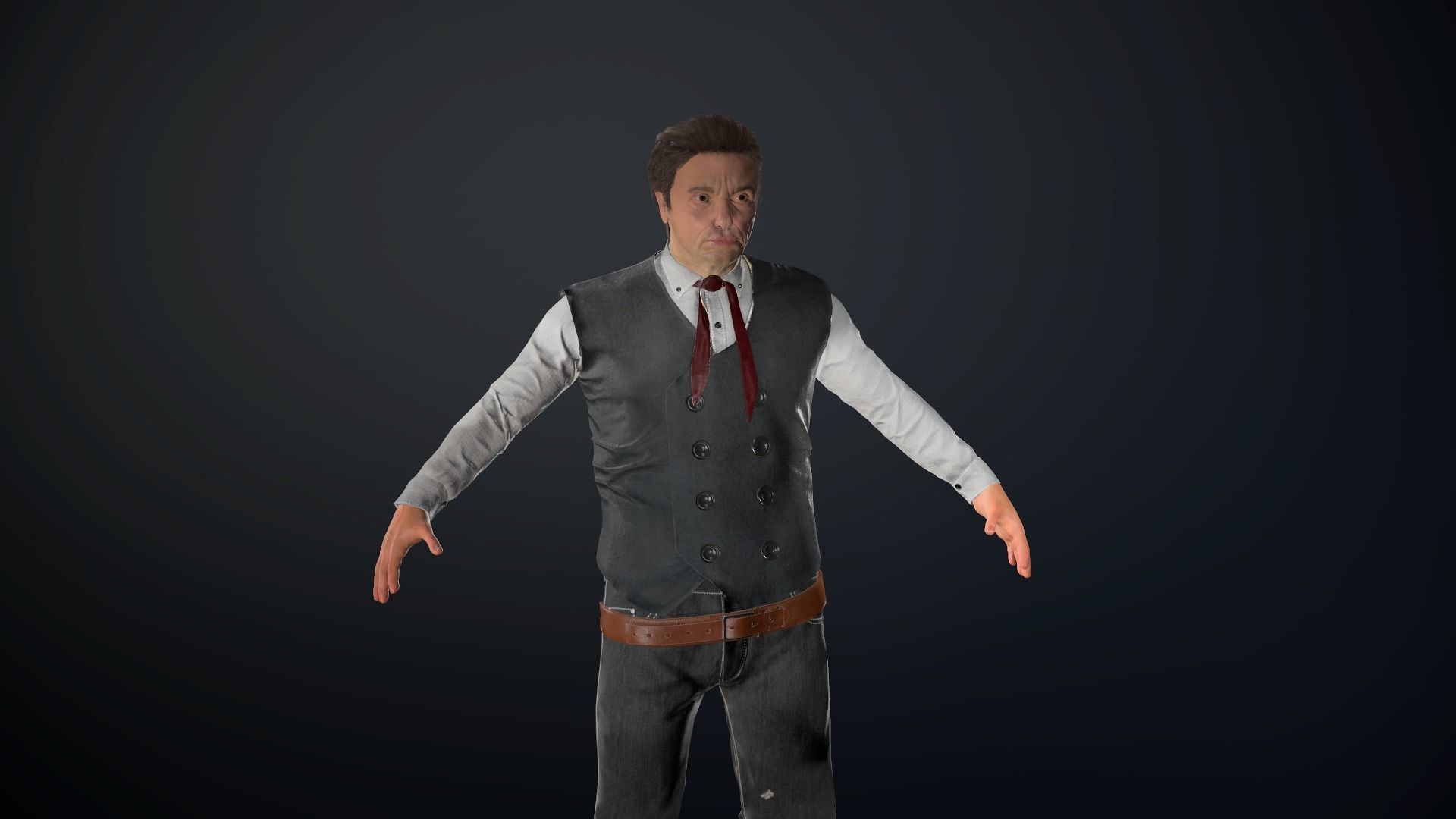 Cowboy Character Low-poly 3D model_58