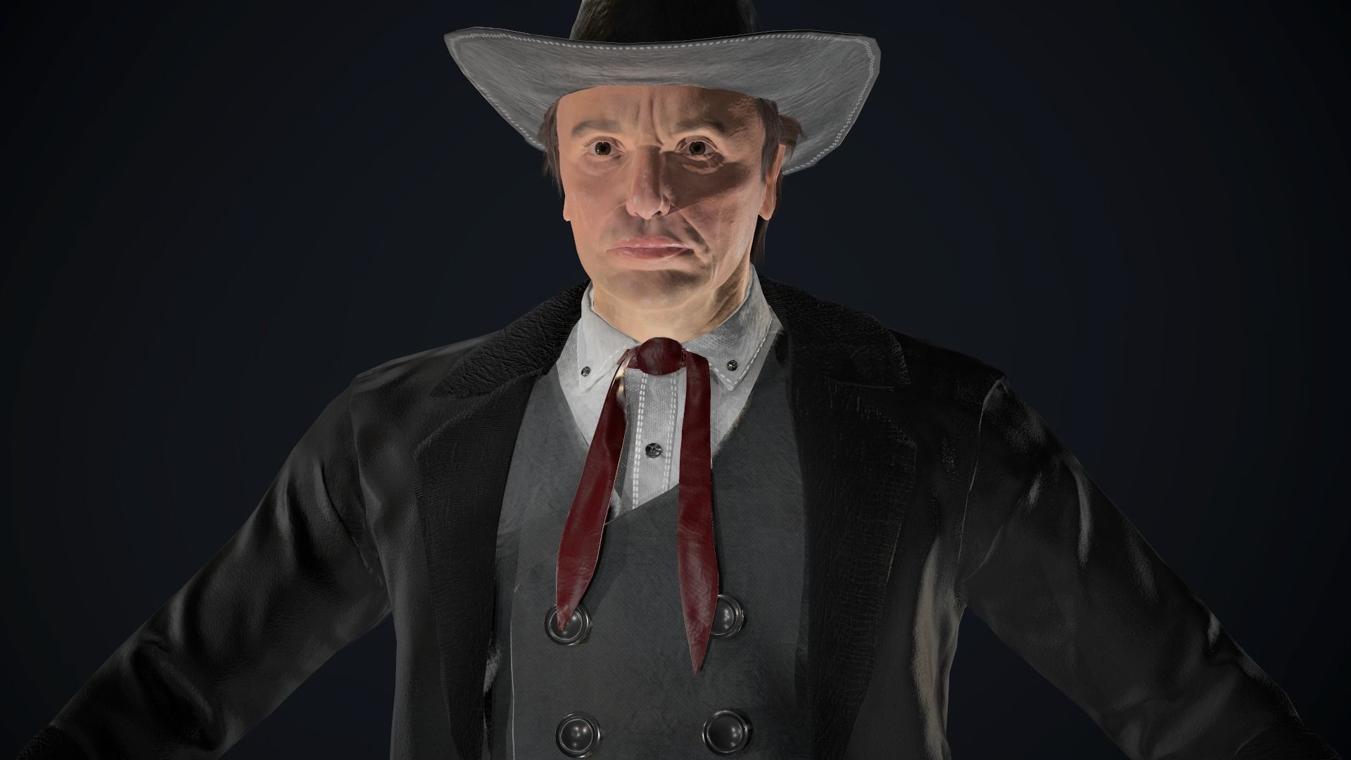 Cowboy Character Low-poly 3D model_7