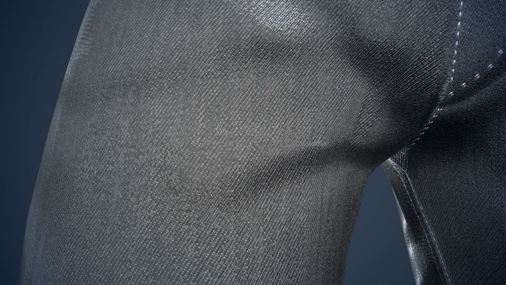 Gray Jeans Pants Low-poly 3D model_19