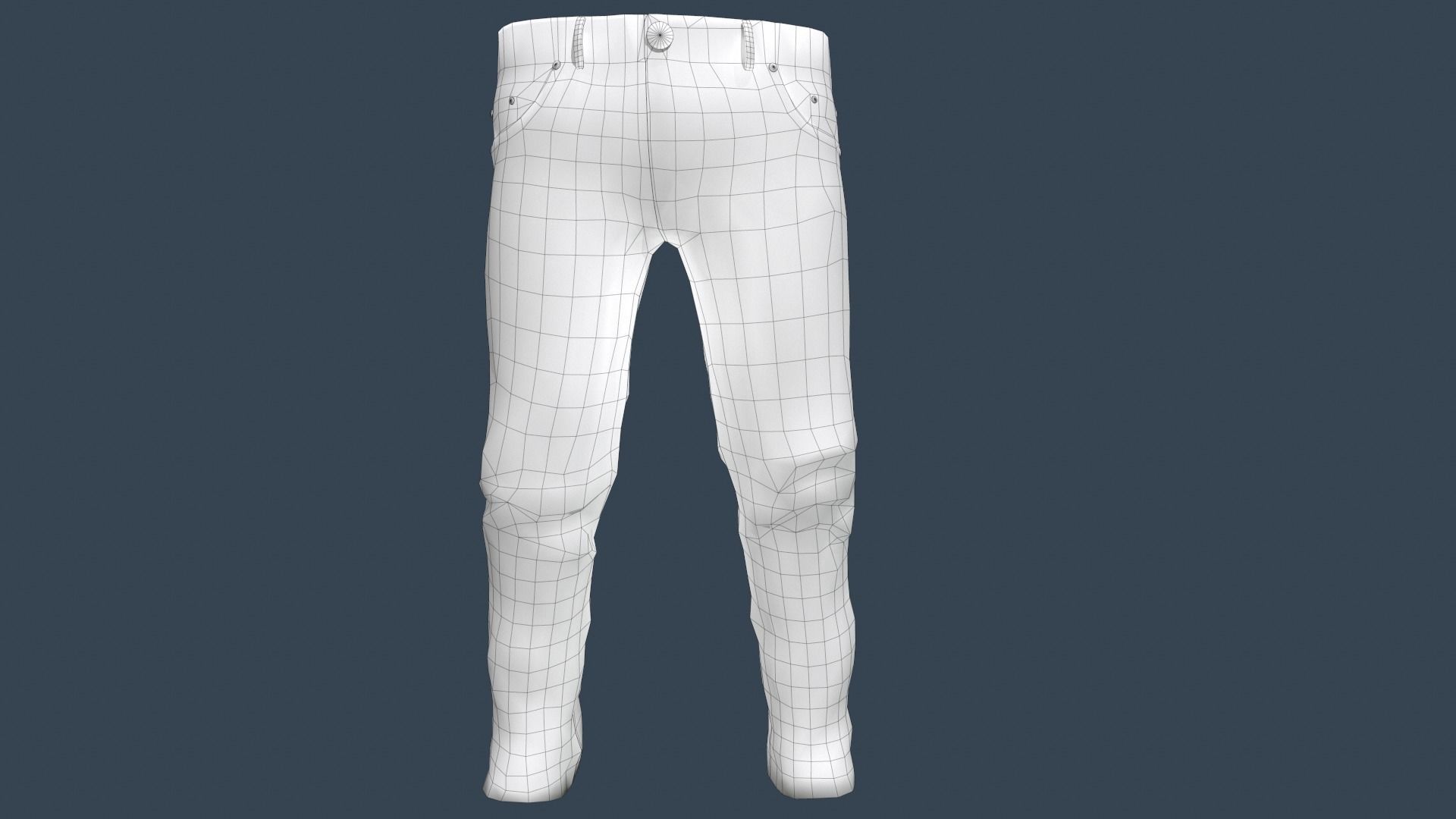 Gray Jeans Pants Low-poly 3D model_27