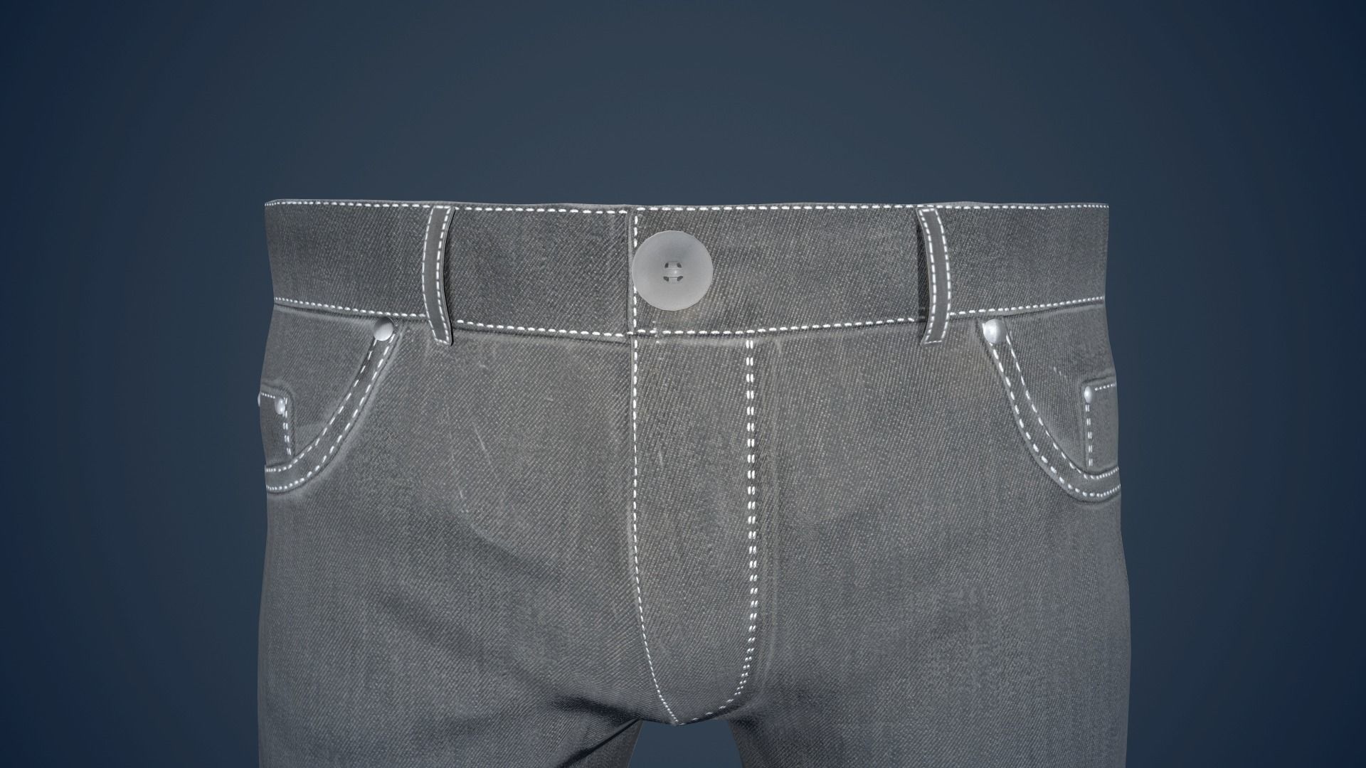 Gray Jeans Pants Low-poly 3D model_11