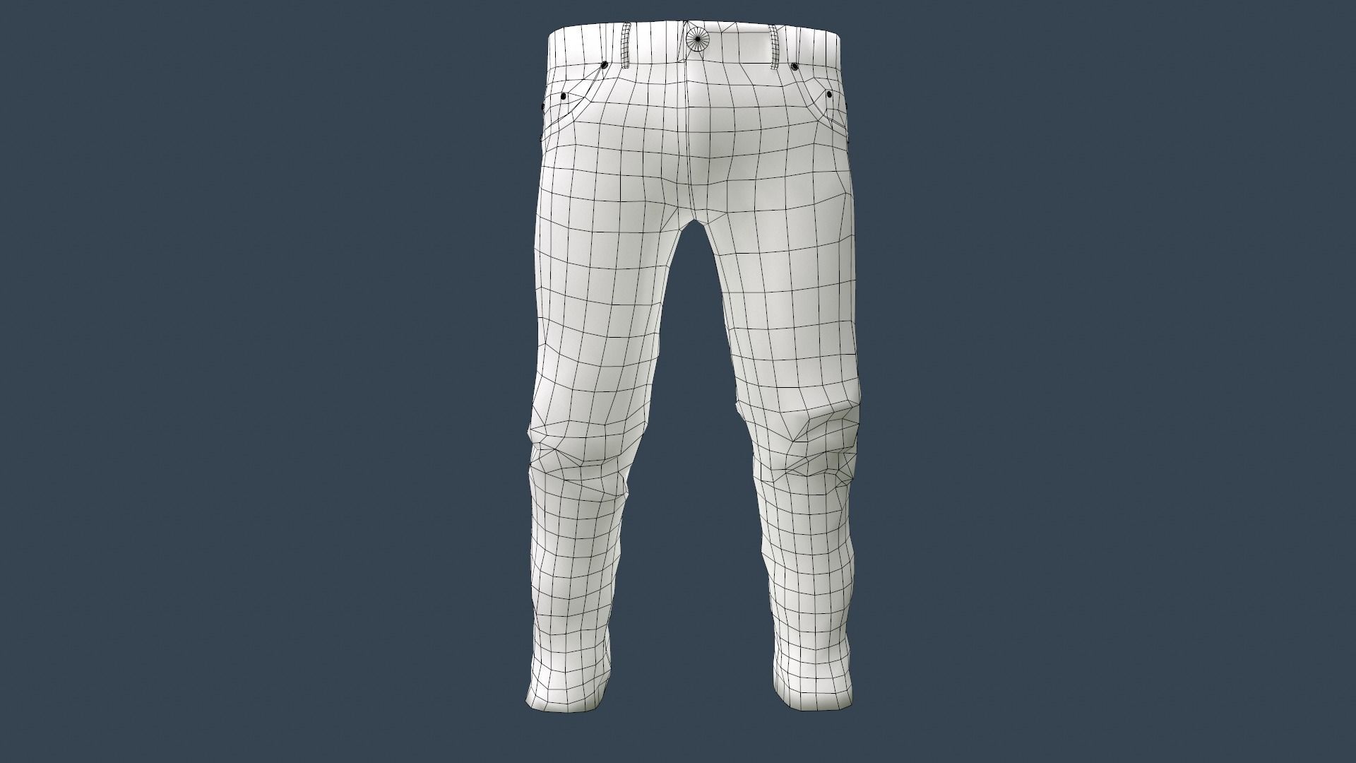 Gray Jeans Pants Low-poly 3D model_29