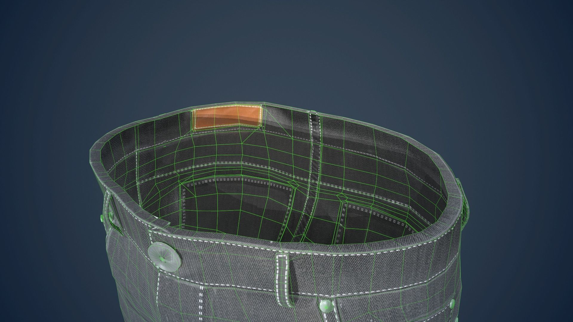 Gray Jeans Pants Low-poly 3D model_26