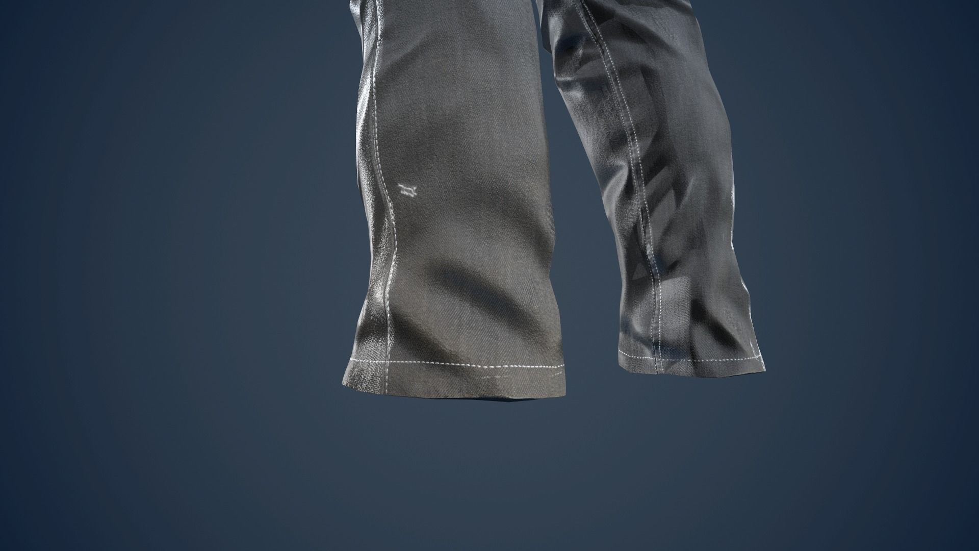 Gray Jeans Pants Low-poly 3D model_15