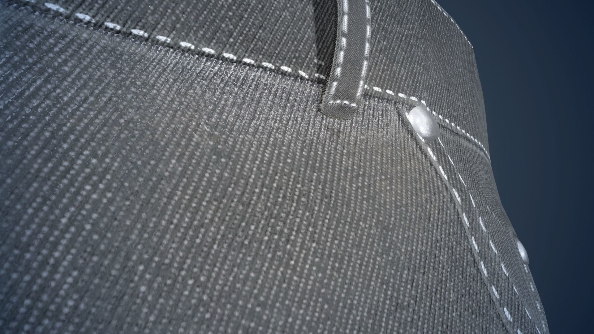 Gray Jeans Pants Low-poly 3D model_20