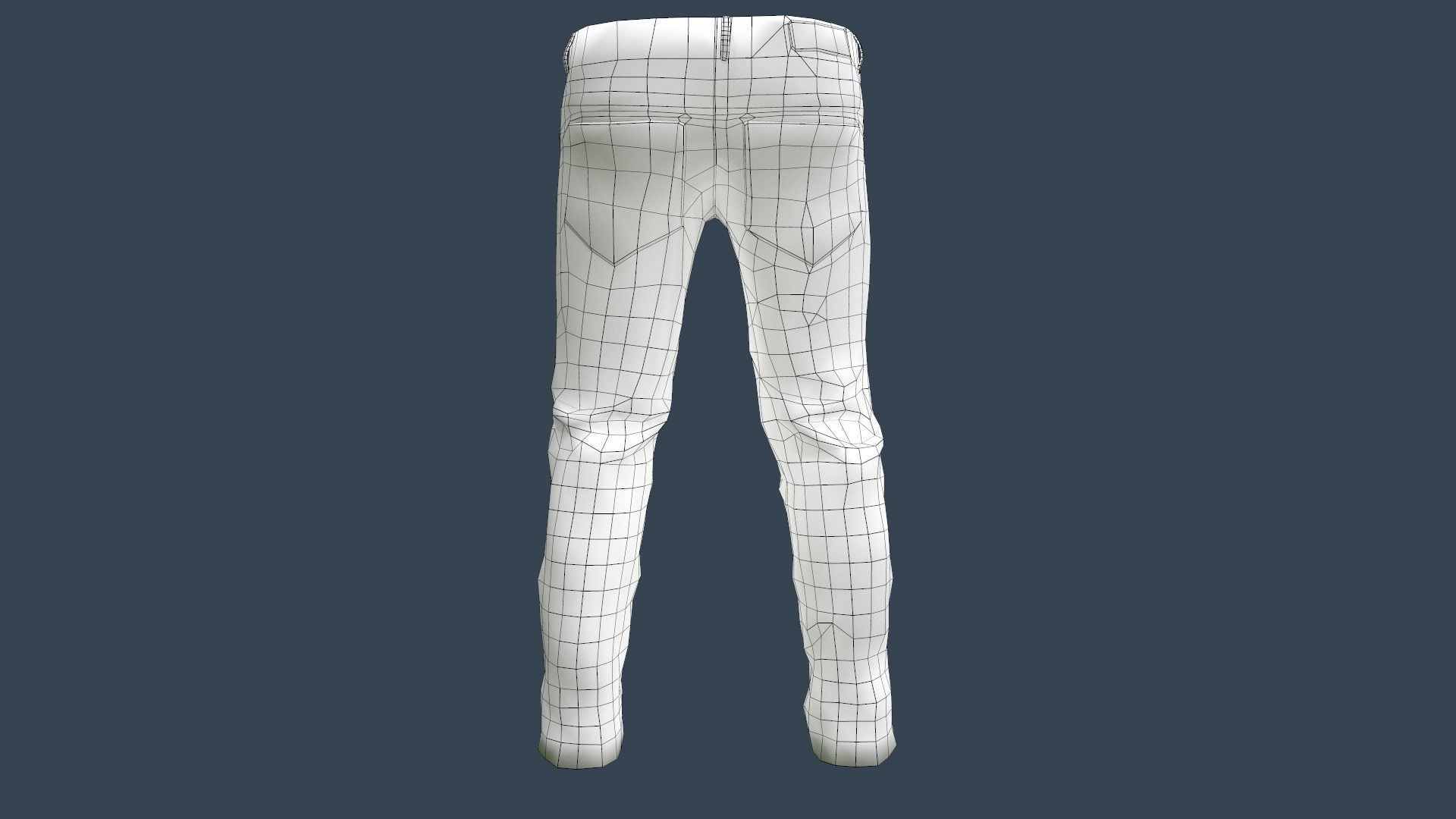 Gray Jeans Pants Low-poly 3D model_31