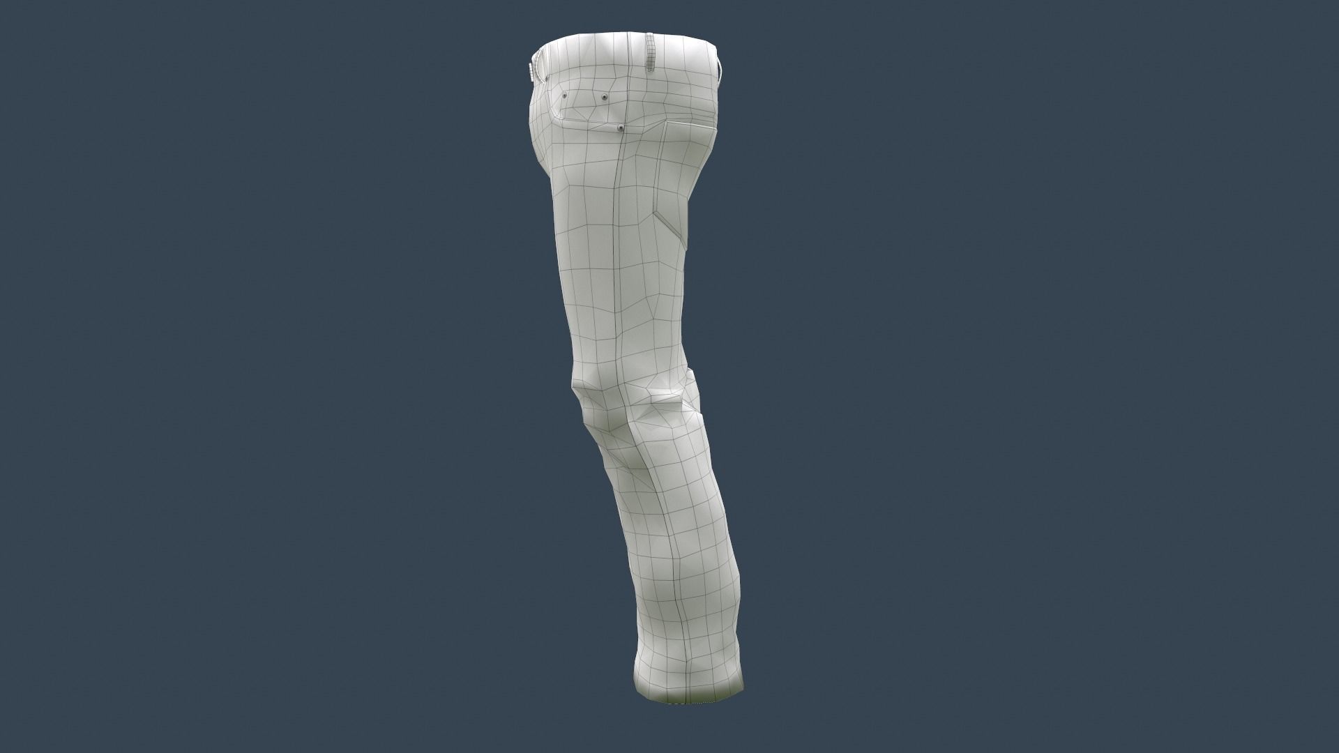 Gray Jeans Pants Low-poly 3D model_28