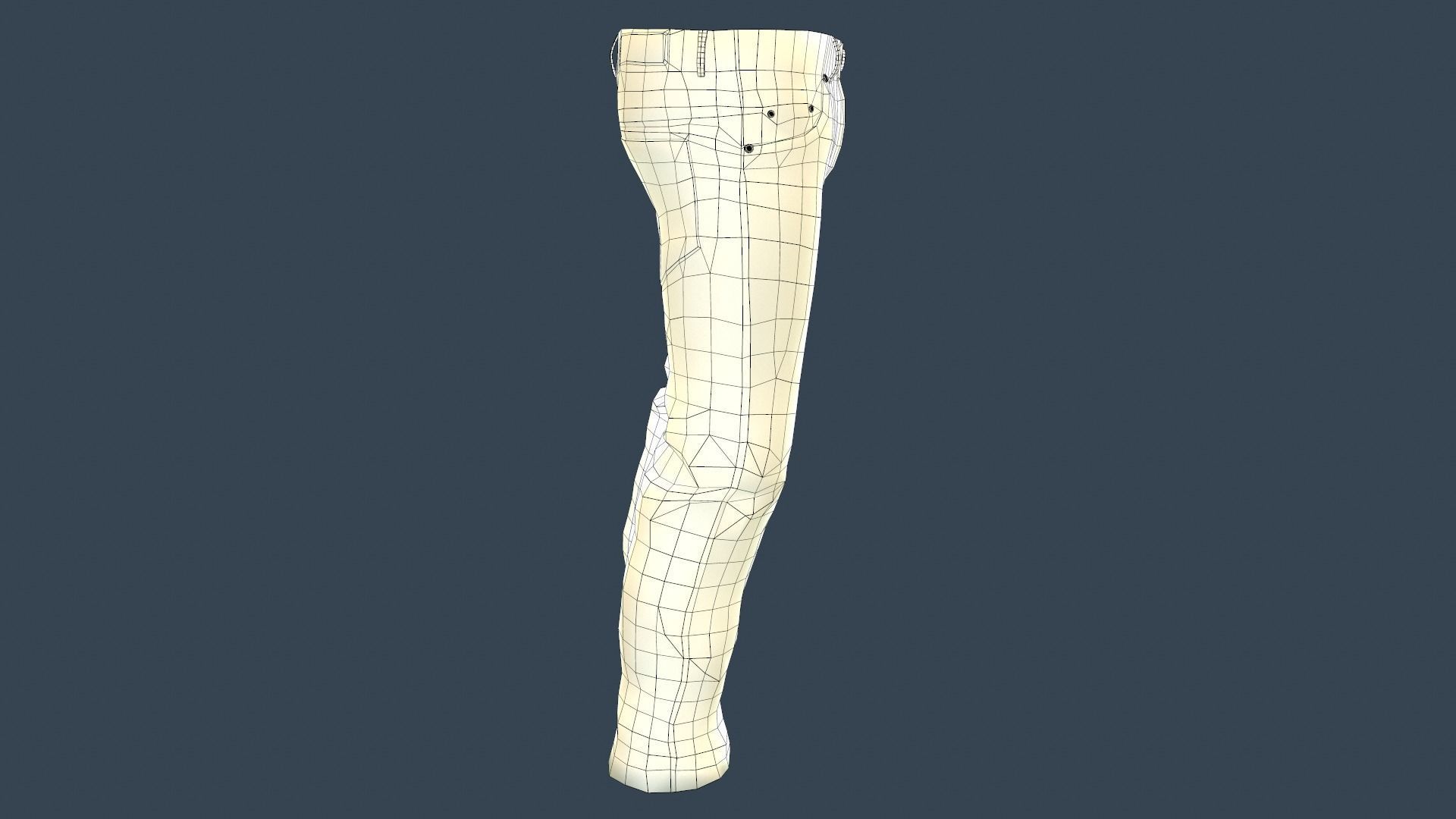 Gray Jeans Pants Low-poly 3D model_33