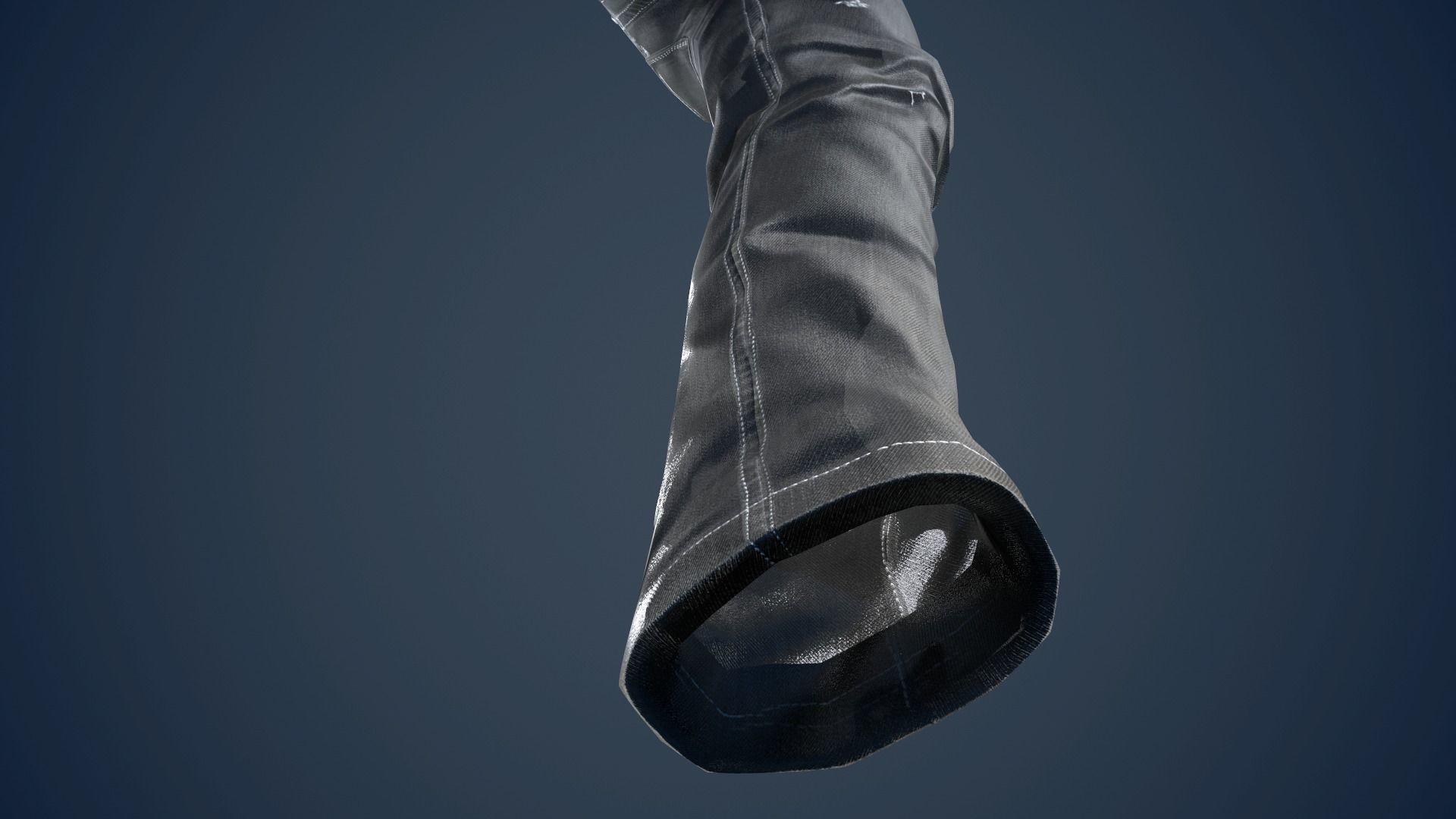 Gray Jeans Pants Low-poly 3D model_16