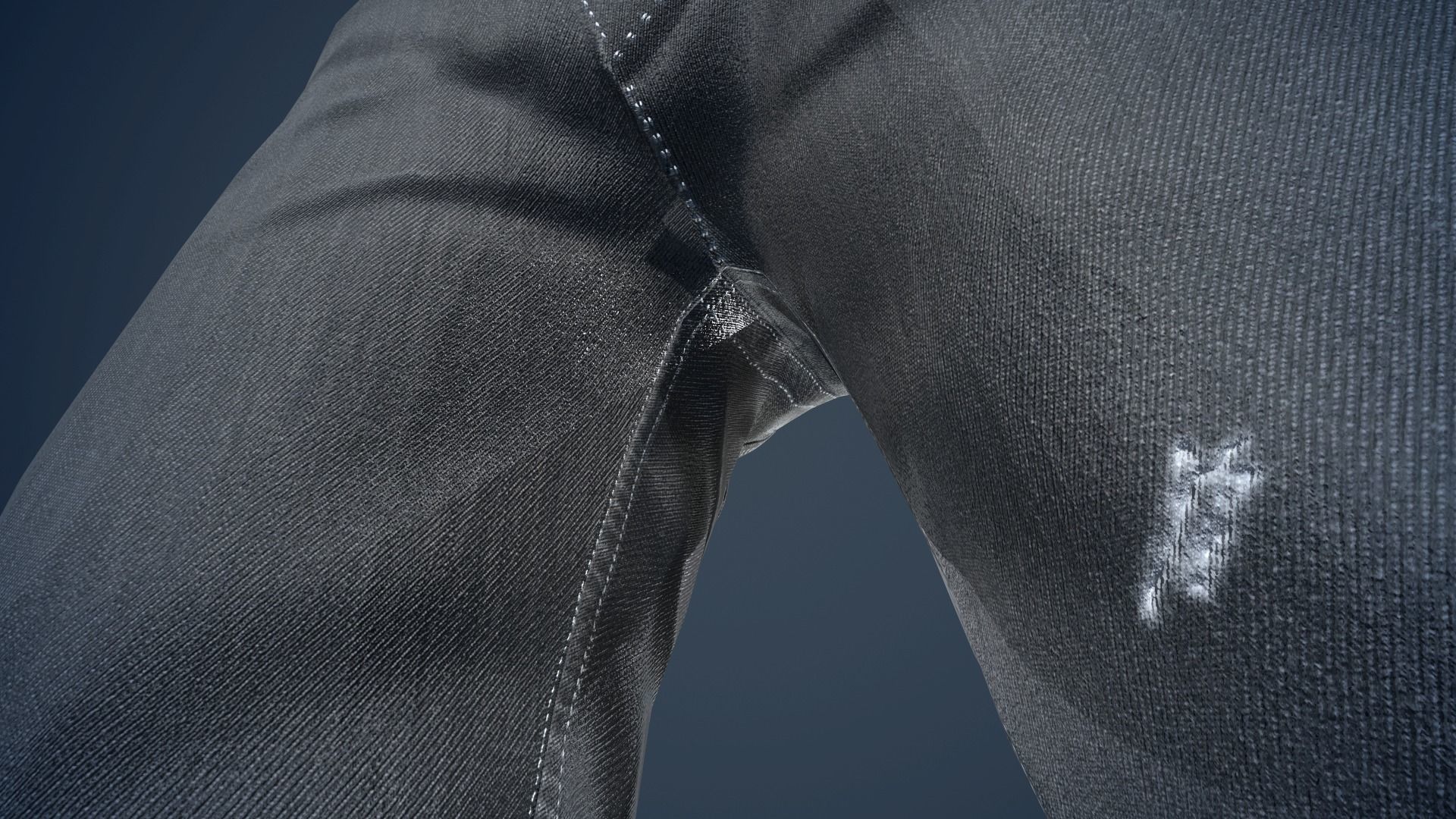 Gray Jeans Pants Low-poly 3D model_12