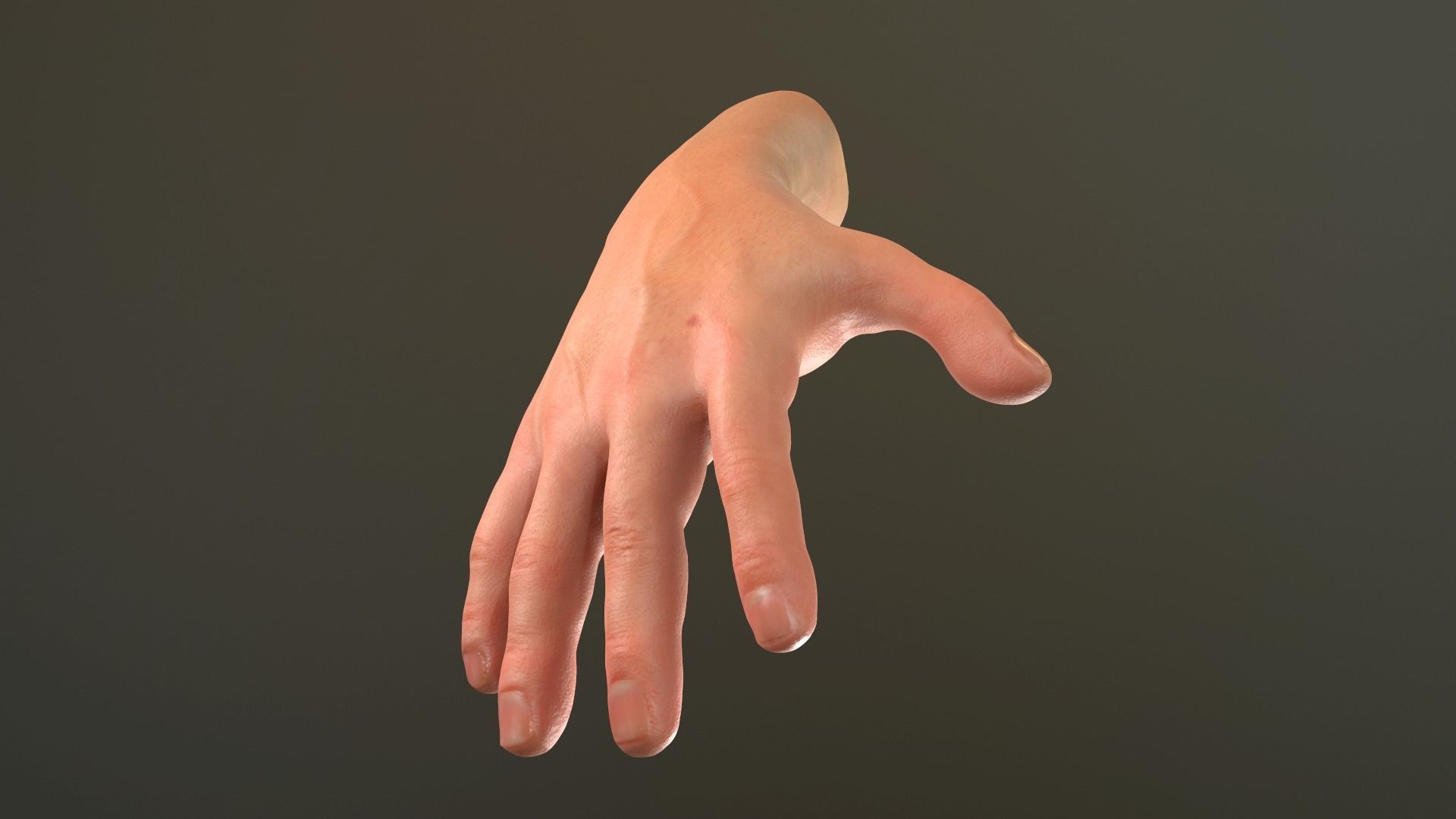 Male Hand Rigged  Low-poly 3D model_2