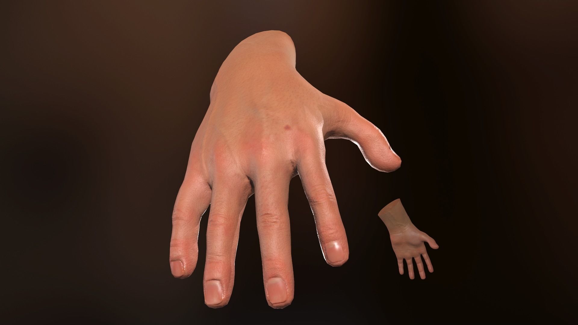 Male Hand Rigged  Low-poly 3D model_29