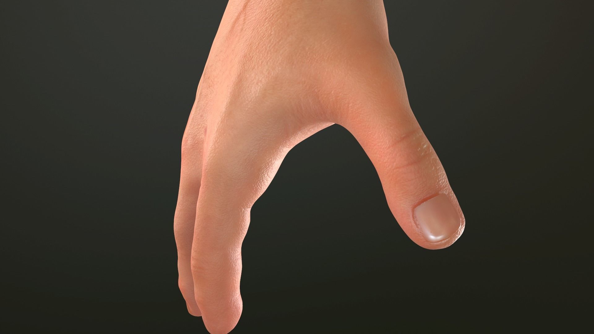 Male Hand Rigged  Low-poly 3D model_11