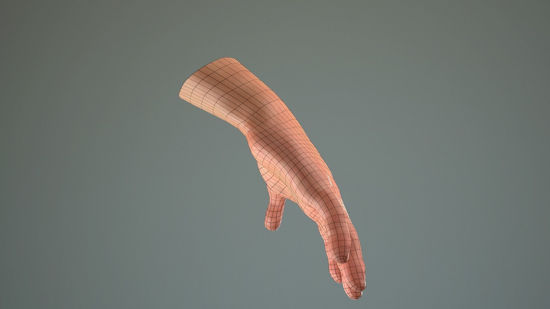 Male Hand Rigged  Low-poly 3D model_32