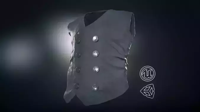 Cowboy Vest Low-poly 3D model
