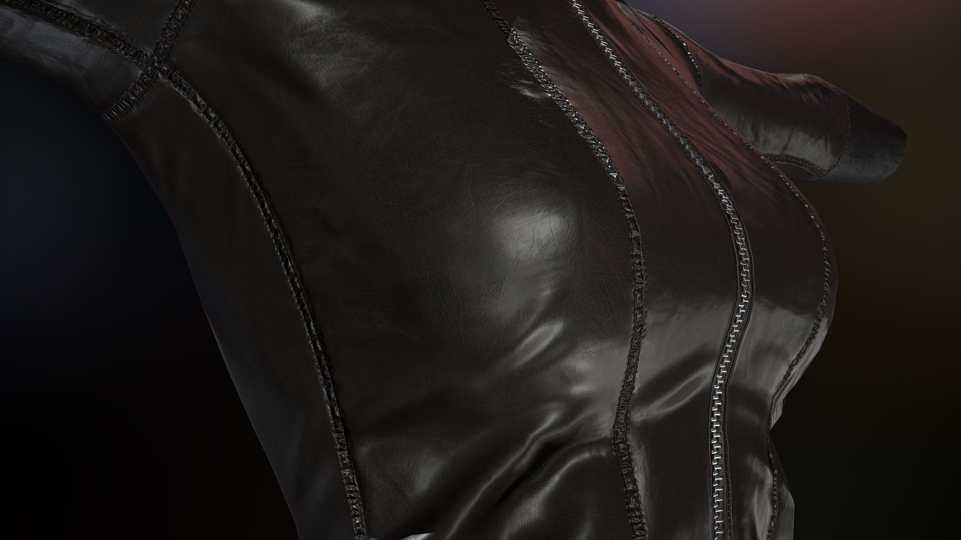 Female Leather Jacket-Free Model Free low-poly 3D model_32