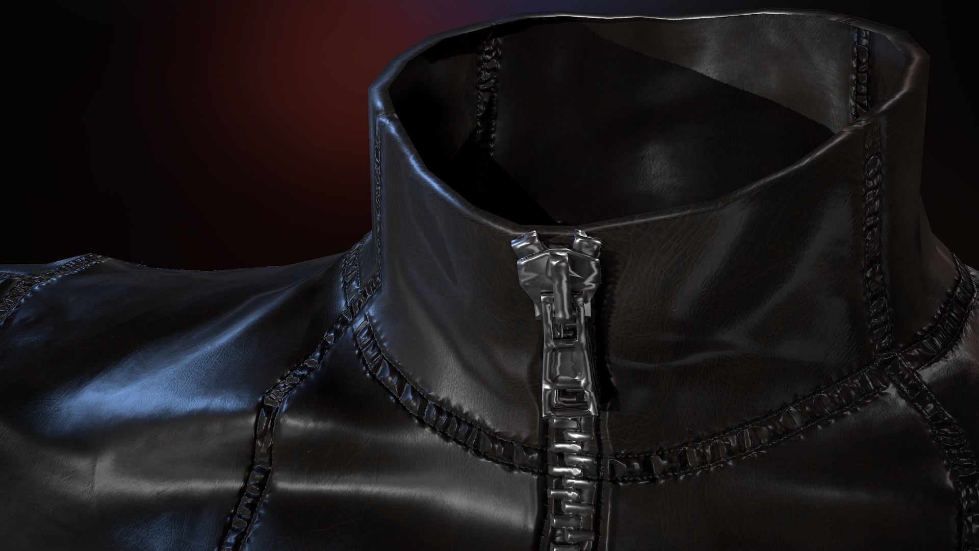 Female Leather Jacket-Free Model Free low-poly 3D model_25