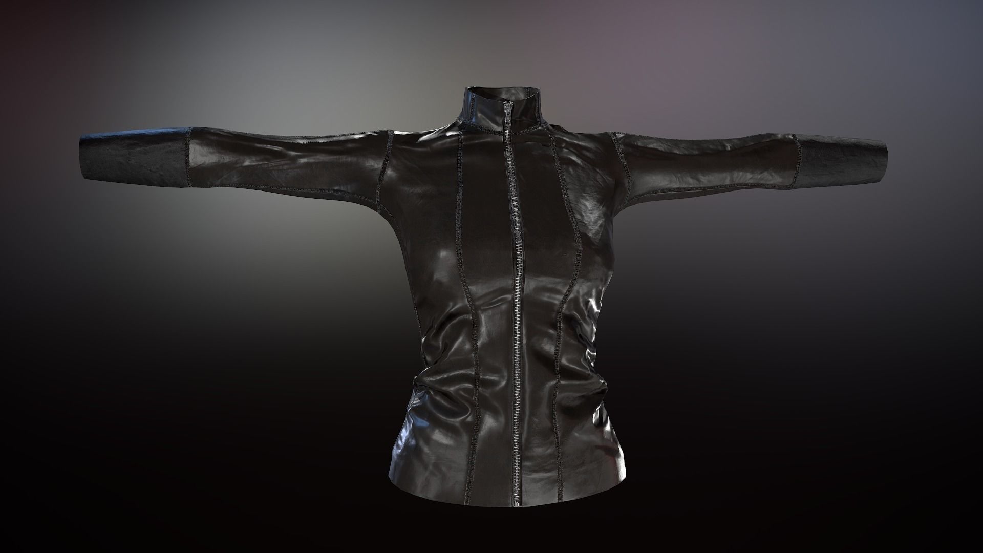 Female Leather Jacket-Free Model Free low-poly 3D model_4