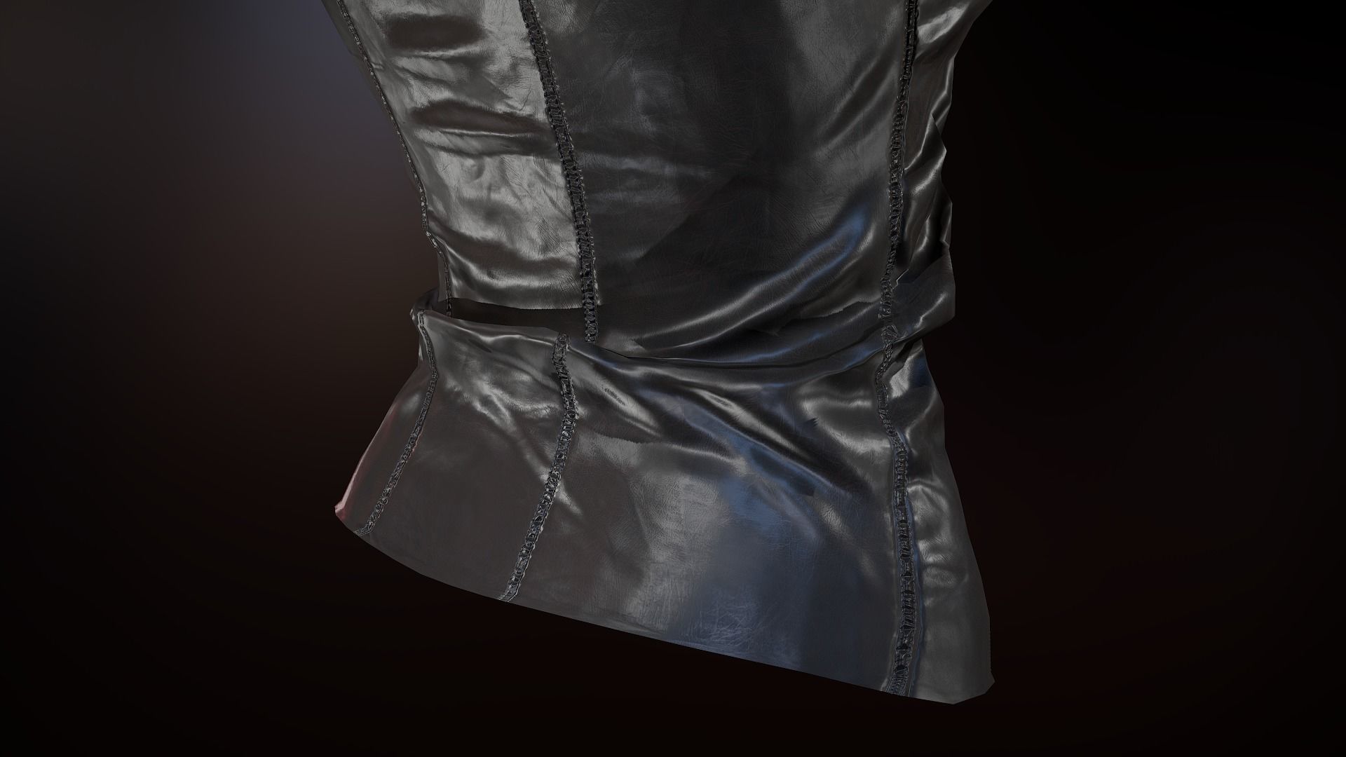 Female Leather Jacket-Free Model Free low-poly 3D model_19