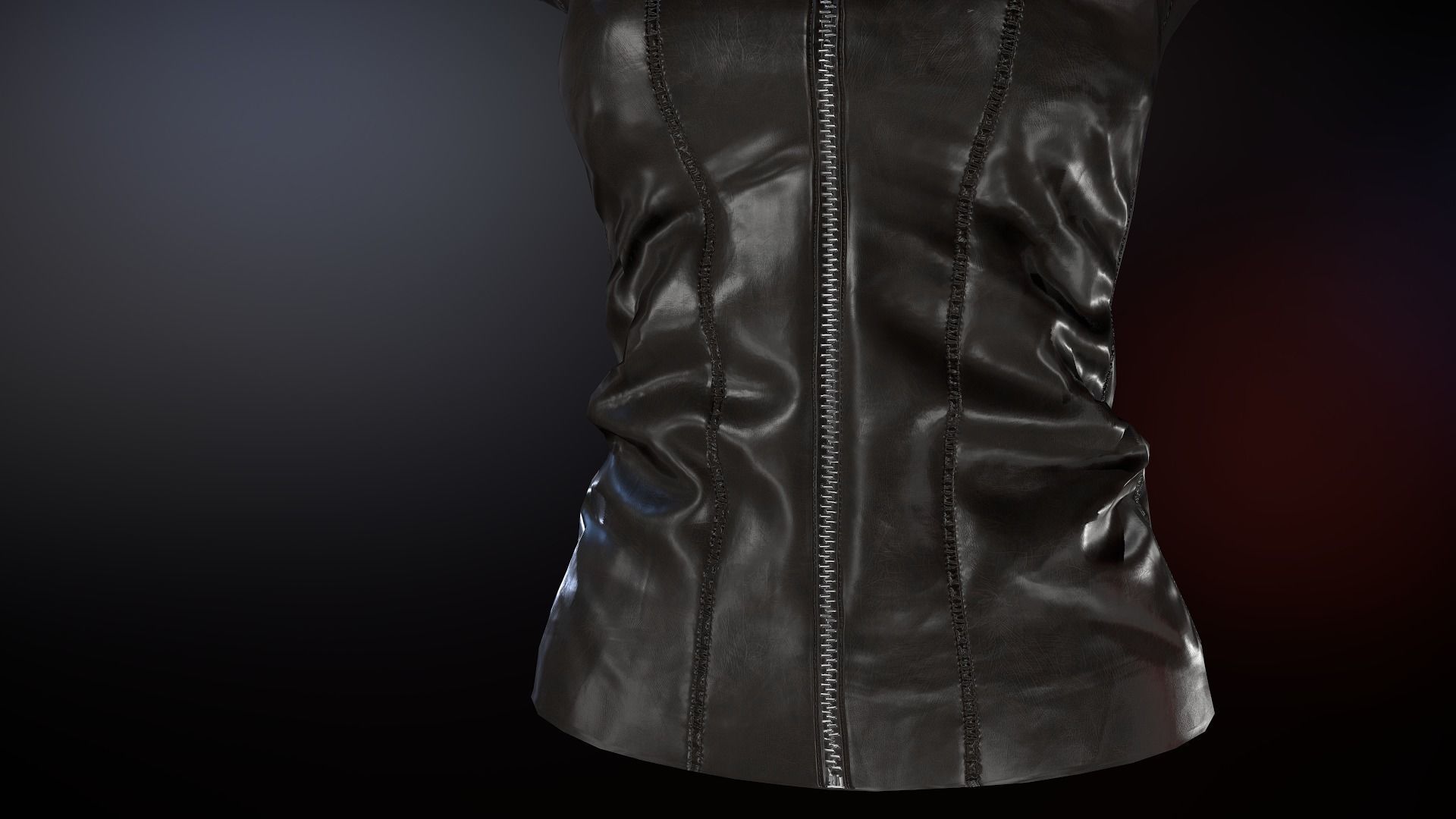 Female Leather Jacket-Free Model Free low-poly 3D model_34