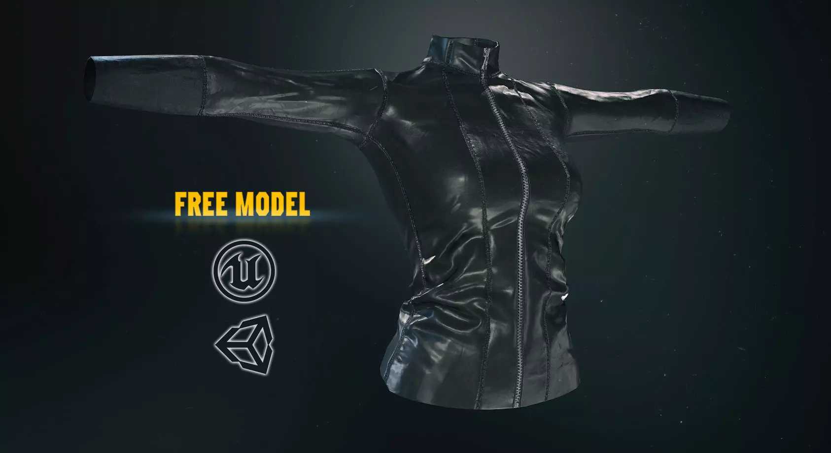 Female Leather Jacket-Free Model Free low-poly 3D model_0