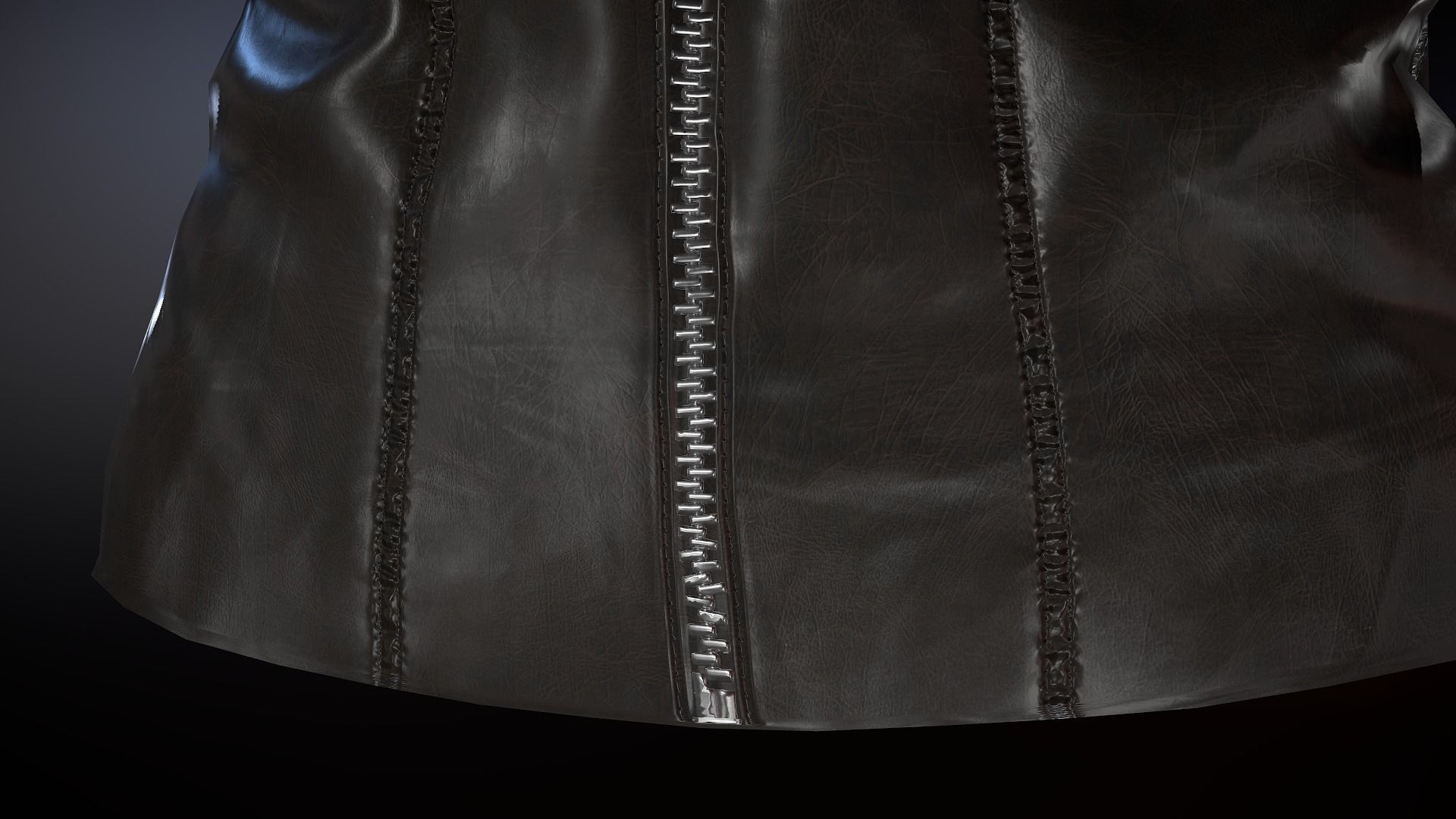 Female Leather Jacket-Free Model Free low-poly 3D model_35